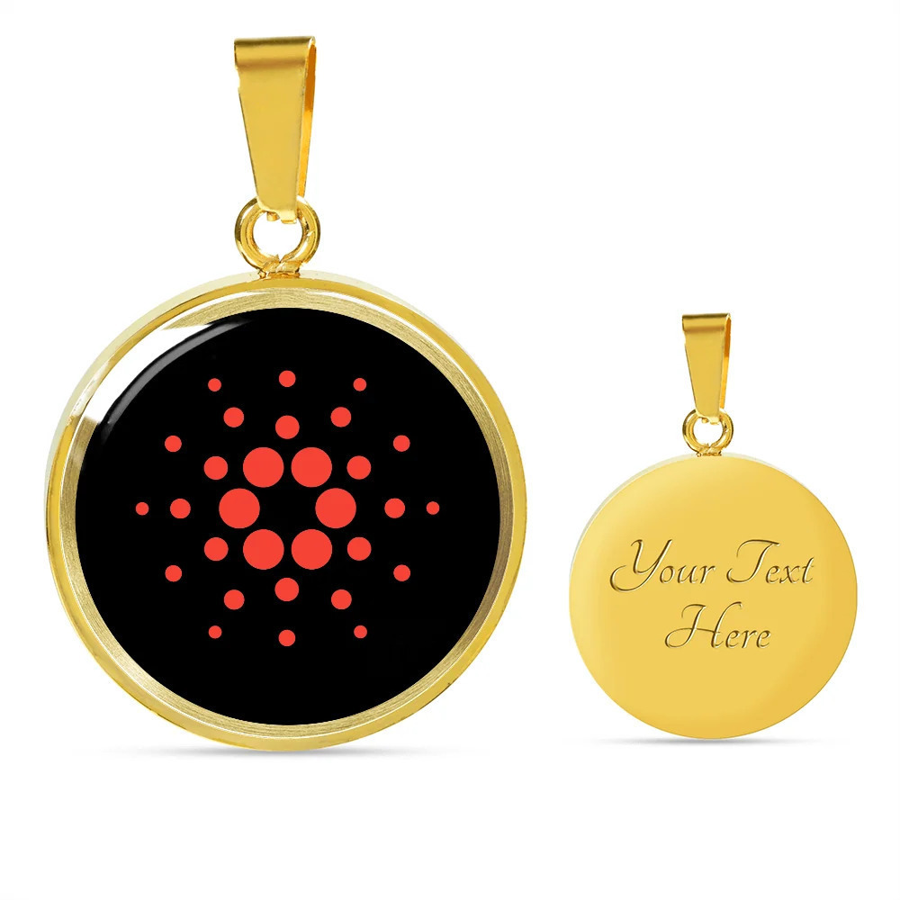 Cardano Crypto Necklace Personalized Engraved Gold Circle Necklace Custom Name